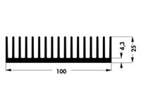 Extruded Heatsink • Rth= 3.3 K/W • Length : 37.5mm • Black Anodised surface [SK508-37,5SA]