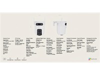 EZVIZ Smart Pan & Tilt WiFi Camera Dual Lens 2k (3mp+3mp) , Top Lens:2.8mm , Bottom Lens:6mm , 40m IR , 1/3”CMOS , 3D DNR/WDR , H.265 , WPA-PASK/WPA2-PSK , 1xRJ45 10/100mbs , Ai-powered Human/Shape Detection , Colour Night Vision , WiFi6 , Psu:12v1.5a [EZVIZ CS-C9C-R105-8H33WFL]