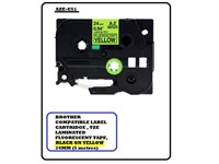 Brother Compatible Label Cartridge, TZE Laminated Fluorescent Tape, Black on Yellow 24mm (5 metres) [AZE-C51]