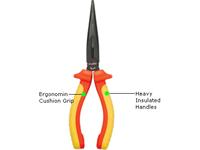 PM-918 :: Insulated Long Nose Plier(200mm) with Serrated Flat Jaws Mini Bevel [PRK PM-918]