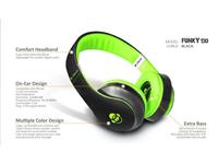 HEADPHONE WITH I/L MICROPHONE IMPEDANCE: 32Ohm  FREQ:30-16.000hz 116dB+-3dB 1.2M CABLE 3.5MM 4POLE JACK PLG BLACK/GREEN [I-DANCE HEADPHONE FUNKY130]