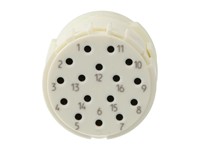 Circular Connector M23 Signal Female Solder Insert - 16 Pole - 16 x 1mm Contacts - 8A @ 400VAC Max. [7001916104]