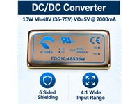 DC/DC Converter. 10W VI=48V (36-75V) VO=5V @ 2000MA 6 Sided Shielding 4:1 Wide Input Range [FDC10-48S05W]