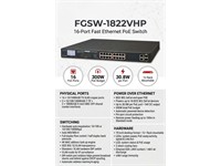 Planet 16 Port 10/100TX 802.3at + 2 Port Gigabit TP/SFP Combo Ethernet Switch [FGSW-1822VHP]