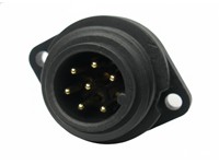 Circular Connector - RD24 Style Econo Series 7 Pole (6P+Earth) Panel Flange Mount Male Solder Terminal. 10A/250VAC. IP67 [CA6GS-E]