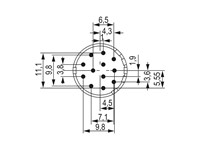 Circular Connector M23 Signle. Male Crimp Insert CCW- 12 Pole (PE on Pos 9) FOR 12 x 1mm Contacts - 8/20A @ 500VAC Max. [7004912111]