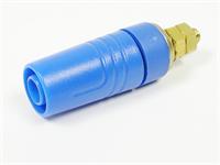 SAFETY P/M SOCKET 4 MM, CONTACT-PROTECTED, GOLD-PLATED BRASS 32A 1000V AC/DC CAT II (972357702) [SAB2600G BLUE]