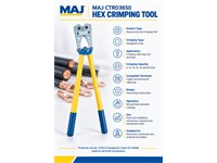Major Tech Heavy Duty Hex Crimping Tool for 6mm²; 10mm²; 16mm²; 25mm²; 35mm²; 50mm² Terminals [MAJ CTR03650]
