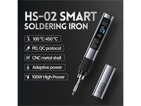 FNIRSI HS‑02AF Soldering Iron Kit in a Bag – 60 W Iron with Temperature Control up to 480 °C, Ergonomic Grip, Integrated Holder, Cleaning Sponge and 6 Interchangeable Tips for Precise Electronics Soldering. [FNIRSI HS-02AF SOLDER IRON SET]