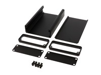 Extruded Aluminium Enclosure Black Anodized 120 x 78 x 27mm Metal End Plates [1455J1201BK]
