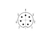 Circular Connector M9 Panel Flange Male 7 Pole Rear Mount Solder Terminal IP67 [09-0423-00-07]