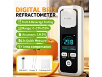 FNIRSI JBM-20 Rechargeable Digital Brix Refractometer. Accurately Measures Sugar Content (0–55% Brix) in Fruits, Beverages, and Liquids. +/-0.2% Accuracy. 1.54'' IPS HD Colour Screen [FNIRSI JBM-20 BRIX REFRACTOMETER]