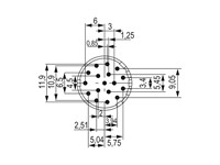 Circular Connector M23 Signal Male Solder Insert - 17 Pole, for 17x 1mm Contacts - 8A @ 400VAC Max. [7001917103]