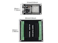 ESP32 Wire Terminal Breakout Board (Base) Only. Only compatible with 30 Pin Version ESP-WROOM-32 Development Board. Not Applicable To Other VersionS. (ESP32 DEVELOPMENT BOARD NOT INCLUDED) [BDD ESP32 SCREW TERM B/O BOARD B]