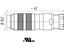 4 way Male Cylindrical Cable Connector with Screw Lock and Shield Ring [99-5609-15-04]