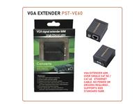 VGA EXTENDER 60M , OVER SINGLE CAT 5E / CAT 6E   ETHERNET CABLE .NO POWER OR DRIVERS REQUIRED , SUPPORTS IEEE STANDARD 568B . [VGA EXTENDER PST-VE60]