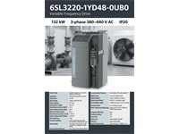Sinamics G120xa Variable Frequency Drive, Rated Power 132kw, 3AC 380v (−20%) To 440v (+10%) Input, Unfiltered, 110% Overload For 60s Per 600s, Without Operator Panel, With Integrated Fieldbus [6SL3220-1YD48-0UB0]