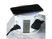 VETI Wireless Charging POP UP Power Tower 3680W, 4xV-Slim RSA Sockets, 2xRSA Sockets, 2xUSB A-Type Outlet, 2xUSB C-Type Outlet, Wireless Charging:5W, USB Charger MAX6.2A, USB Wattage:31W, 1.5m Power Cable, Cut Out:121mm Max Depth 180mm, IP20 [VETI VDMG2W]
