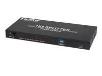 HDCVT HDMI SPLITTER 8PORT (1 INPUT/8 OUTPUTS) WITH EDID,SUPPORTS DISPLAY RES: 4Kx2K@30Hz,1080P@120Hz & 1080P 3D@60Hz,720g,25x11.8x5cm (Includes PSU 5V/2A) [HDMI SPLITTER HDV-9818]
