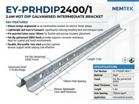 Omega Bracket Intermidiate - HDG - Free Standing - Omega - 2.4m-Hot Dip {EY-PRHDIP2400/1} [EF EY-PRHDIP2400/1]