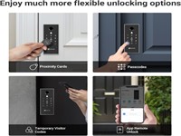 EZVIZ Smart Lock 2.4GHZ WiFi, Anti-Tamper Alarm, Multiple Unlock Methods, Fingerprint, Proximity Cards up to 50, Remote Unlocking, Aluminium + Plastic, 4XAA Alkaline Batt, Low Batt Alert, Type-C Port, Smart Edge Lock for Front Doors [EZVIZ CS-DL03 PRO]