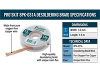 Desoldering Wick With Unique Rosin Flux Width=1,5mm (Length = 1,5m) [PRK 8PK-031A]