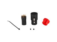 3P XLR Female Cable Connector Inline Low Cost with red End Cap [XLR3-11C-YJS-R]