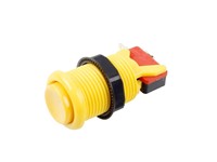28mm American Style Arcade Machine Push Button with Micro Switch Yellow. Generic Happ-Style Arcade Push Button [ALX ARCADE PUSH BUTTON YELLOW]