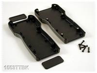 ABS Enclosure T-SHAPE with Soft Side 165X80+68X28MM in Black Colour it is designed for IP54 [1553TTBK]