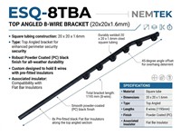 Square Tube Top Bend - 6+2W Black Top Angled {ESQ-8BTA} [EF ESQ-8TBA]