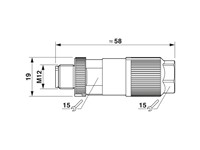 Circular Connector M12 X Cod Cable Male Cat6A 10GB P/S 8 Pole IDT Connection 9,7MM Cable Entry Shieldable (Phoenix 1411043) [SACC-M12MSX-8QO SH ETH]