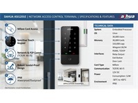Dahua Water-Proof RFID Standalone, Wiegand/RS485, Card Capacity:30000, Buzzer, 1xRJ45 10/100Mbs, 150000 Records, Touch Keypad with Blue Backlight, PSU:9~15DC/200mA, 13.56MHz MiFare IC Card, Processor:32-Bit, Door Sensor/Exit Button, 62x23x142mm [DHA ASI1201E]