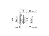 3 Way Female Cylindrical Socket with Screw Lock [09-0408-00-03]