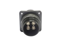 Circular Connector MIL-DTL-5015 Style Screw Lock Square Flange Panel Receptacle With Rear Thread 4 Poles #8 Contacts Male Solder 46A 900VAC/1250VDC (MS3100A22-22P)(97-3100A-22-22P) [XY3100A-22-22P]