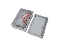 Aluminium Waterproof Enclosure, Rated IP66, Size : 222x145x75 mm, Weight 1275 g, Impact Strength Rating IK08, Box Body and Cover Fixed with Stainless Screws, Silicone Foam Seal. Good, Dustproof & Airtight Performance. Max Temperature:-40°C TO 120°C. [XY-ENC WPA6-03 MS]