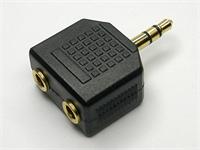 Adaptor 3.5mm Stereo Plug to 2 x 3.5mm Stereo Socket in Gold [ADPT3,5STPL2X3,5STSG]