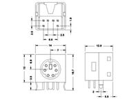 Mini DIN Socket 6-pin PCB Shielded Metal [XY-MDIN155]