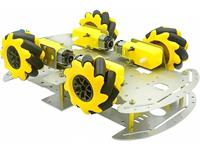 2 Tier 60mm Aluminum Alloy Mecanum Wheel Chassis - 25.5cm Long x15cm Wide. With 4 x 3-6VDC TT Motors [HKD 4WD MECANUM CHASSIS KIT-2]