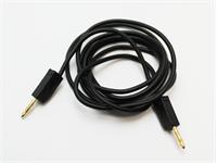 Test Lead - Black 1M - PVC 0,5mm sq. -  2mm Stackbl 'Lantern' Banana Plugs  10A-30VAC/60VDC [XY-ML100/0,5E-BLK]