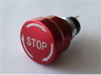 Emergency Push Button Switch Latching - Twist Reset - Large Red Aluminium Dome Button - 19mm Panel Cut Out 1 n/o 1 n/c [PBME19TR-ML3AL]