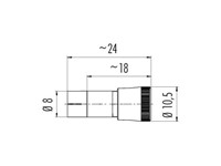 Circular Connector Sub Mini Cable Male Straight 5 Pole Snap-in Gold Contact 5MM Cable Entry 3A/60VDC IP40 [09-9789-71-05]