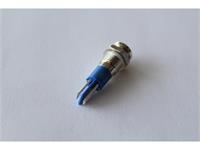 LED INDICATOR 8mm FLAT PANEL MOUNT BLUE DOT 12V AC/DC 20mA IP65 -  NICKEL PLATED BRASS [AVL8F-NDB12]