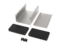 Extruded Aluminium Enclosure Clear 120x78x43 Plastic End Plates [1455K1202]
