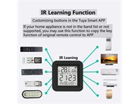 All-in-One TUYA Smart Remote – Combines Universal IR Remote Control and Temperature & Humidity Sensor In One Compact Device. Control TVS, Air Conditioners, Fans, and More [INT TUYA IR REMOTE+TEMP/HUM DISP]