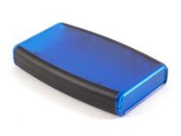 ABS Enclosure with Battery Door 147x89x24mm Soft Side Translucent Blue [1553DTBUBKBAT]