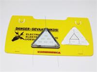Warning Sign with LED Flasher, 180 degree Viewing Angle, No Batteries Needed, It is connected to the Live and Earth Wires and emits a Bright Flash with each Fence Pulse. [EF EA-WRQ7/L]