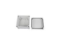 Plastic Waterproof ABS Enclosure, 740g, Rated IP65, Size :190x190x130 mm, 3mm Body Thickness, Impact Strength Rating IK07, Box Body and Cover Fixed with Plastic Screws, Silicone Foam Seal, Internal Lug for Circuit Board or DIN Rail. [XY-ENC WPP31-02 PS]