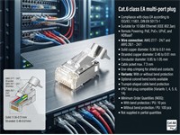 Modular Plug 8 Way - RJ45 Shielded for High Speed Data CAT6A with Strain Relief Clamp. [1401505010-E]