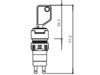 Ø18mm Round Key Switch Alternative IP65 • V type 90° two Inlet • Plug-In • 1P [K1800L1PV2-65]
