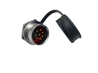 Circular Connector Metal Series 12 IP67 Push-Pull Bulkhead Panel Recptacle Rear Jamnut Male Solder Terminal. 10A 200VAC. With Dust Cap [XY-CCM242-8P-1-C]